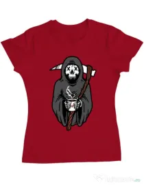 Tricou ADLER dama Coffee Reaper Rosu