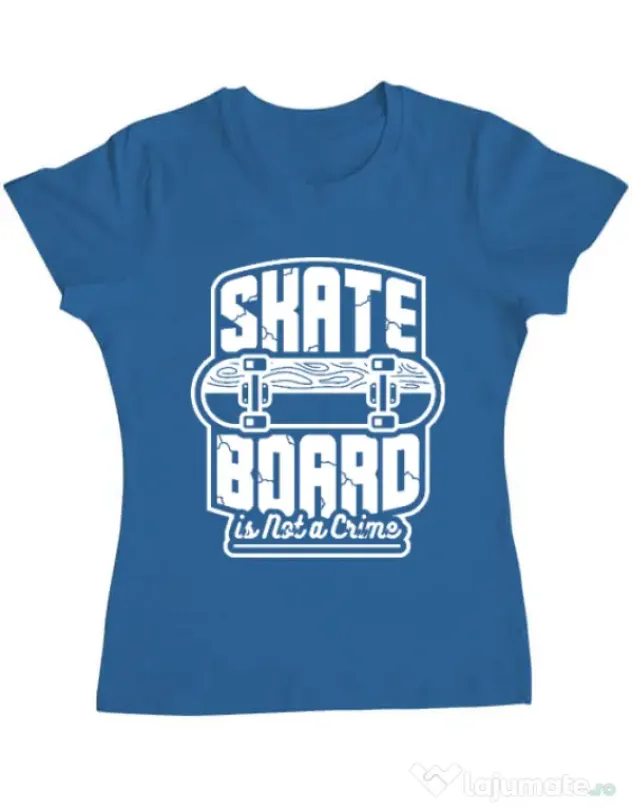 Tricou ADLER dama Skate Board Albastru azuriu