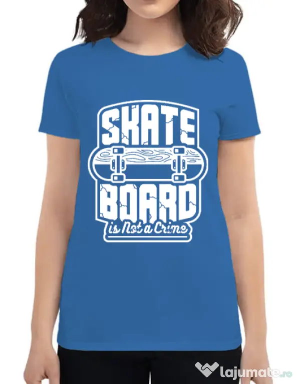 Tricou ADLER dama Skate Board Albastru azuriu