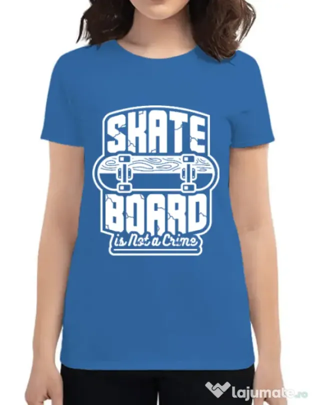 Tricou ADLER dama Skate Board Albastru azuriu
