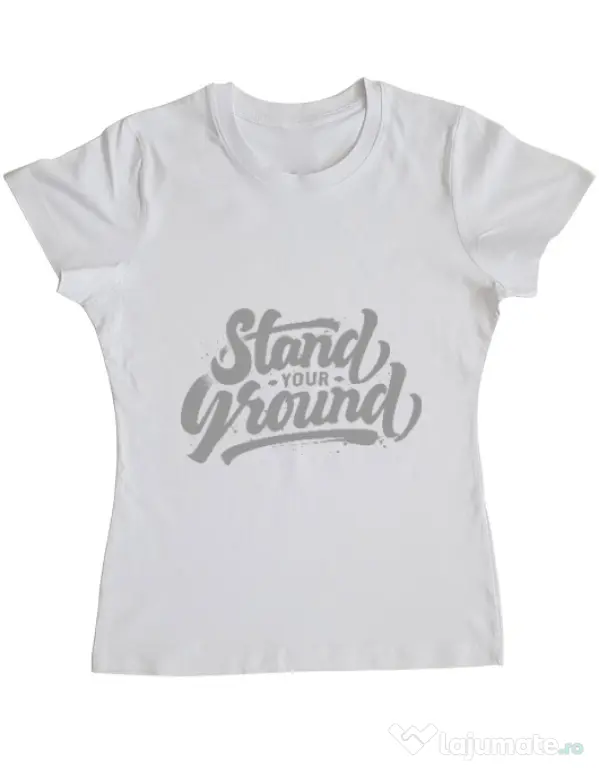 Tricou ADLER dama Stand Your Ground Alb