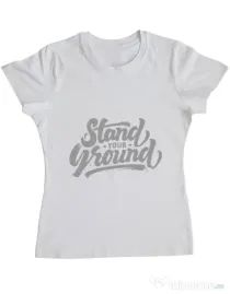 Tricou ADLER dama Stand Your Ground Alb