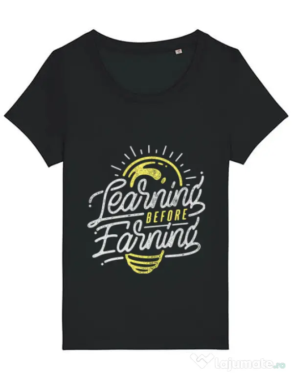 Tricou STANLEY STELLA dama Learning Before Earning Negru