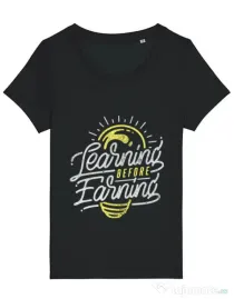 Tricou STANLEY STELLA dama Learning Before Earning Negru