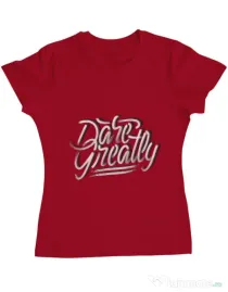 Tricou ADLER dama Dare Greatly Rosu