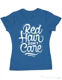 Tricou ADLER dama Red Hair Dont Care Albastru azuriu
