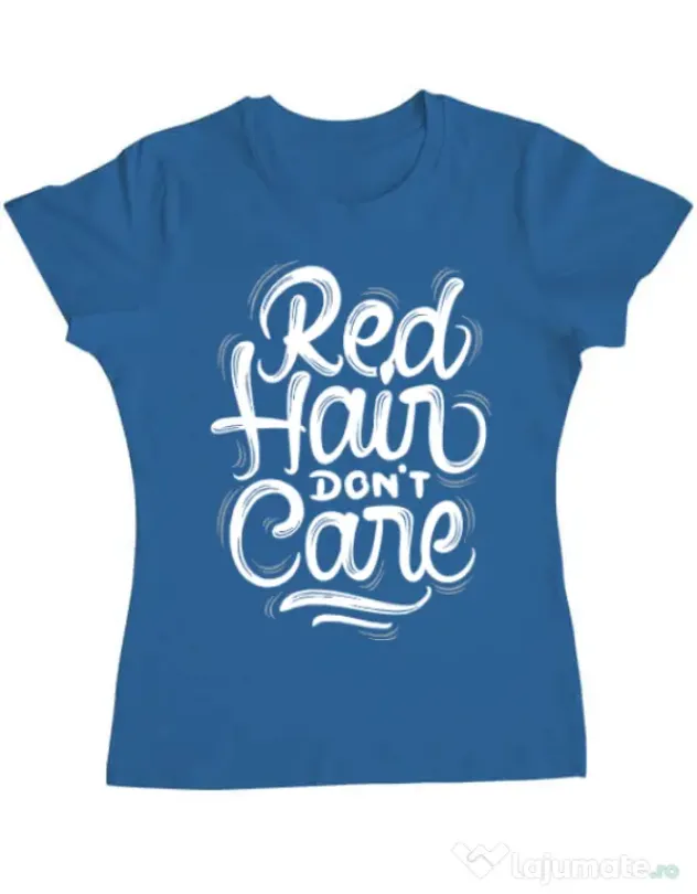 Tricou ADLER dama Red Hair Dont Care Albastru azuriu