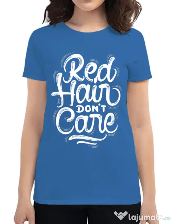 Tricou ADLER dama Red Hair Dont Care Albastru azuriu