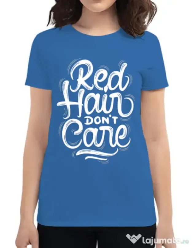 Tricou ADLER dama Red Hair Dont Care Albastru azuriu