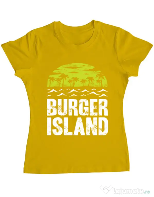 Tricou ADLER dama Burger island Galben