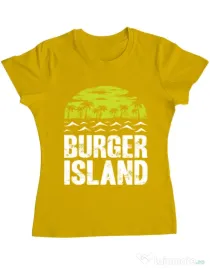 Tricou ADLER dama Burger island Galben