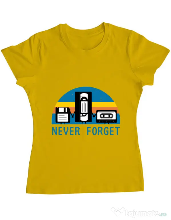 Tricou ADLER dama Never forget Galben