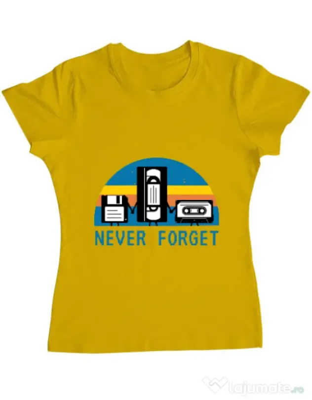 Tricou ADLER dama Never forget Galben