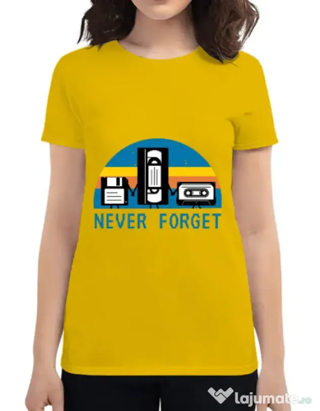 Tricou ADLER dama Never forget Galben