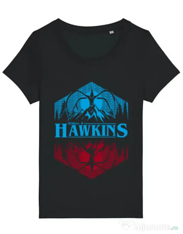 Tricou STANLEY STELLA dama Welcome to Hawkins Negru