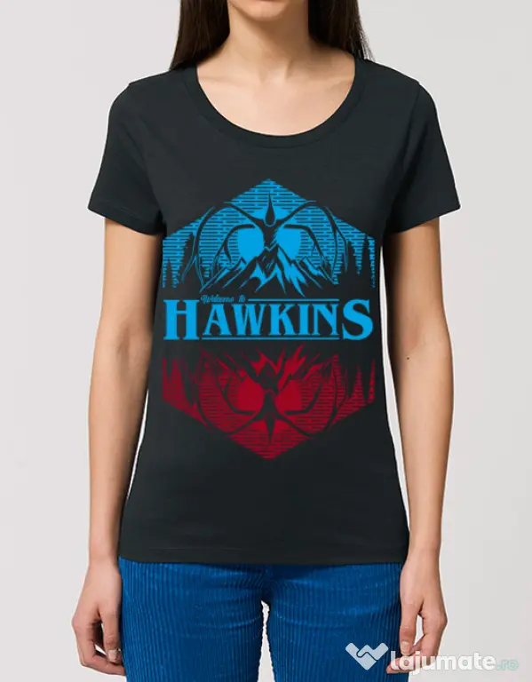 Tricou STANLEY STELLA dama Welcome to Hawkins Negru