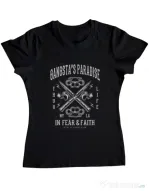 Tricou ADLER dama Gangstas Paradise Negru