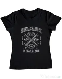 Tricou ADLER dama Gangstas Paradise Negru