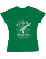 Tricou ADLER dama Be Strong and Courageous Verde mediu