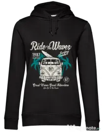 Hoodie dama cu gluga Ride The Waves Negru