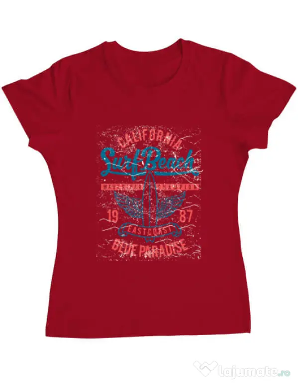 Tricou ADLER dama Surf Beach Rosu