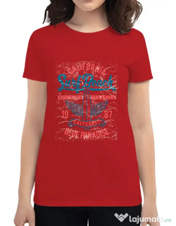 Tricou ADLER dama Surf Beach Rosu
