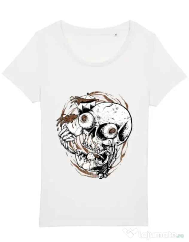 Tricou STANLEY STELLA dama Coffee Addict Alb