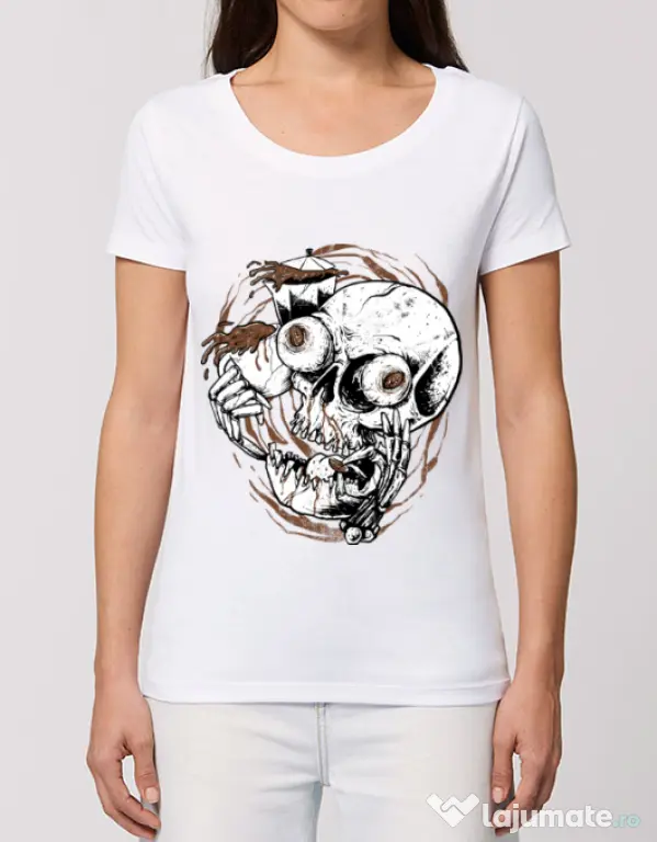 Tricou STANLEY STELLA dama Coffee Addict Alb