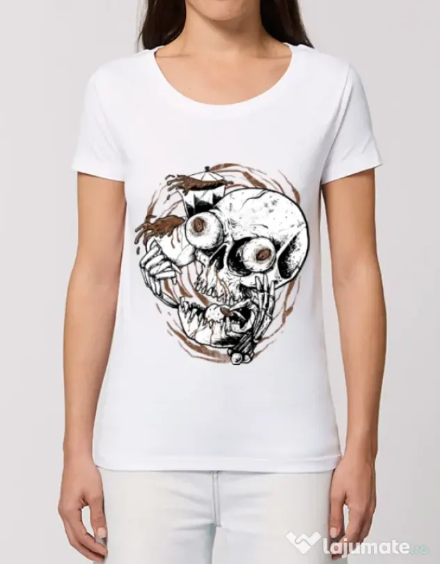 Tricou STANLEY STELLA dama Coffee Addict Alb