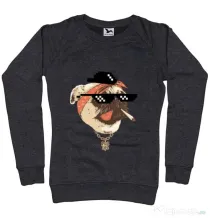 Bluza ADLER dama Pug Life Negru melanj
