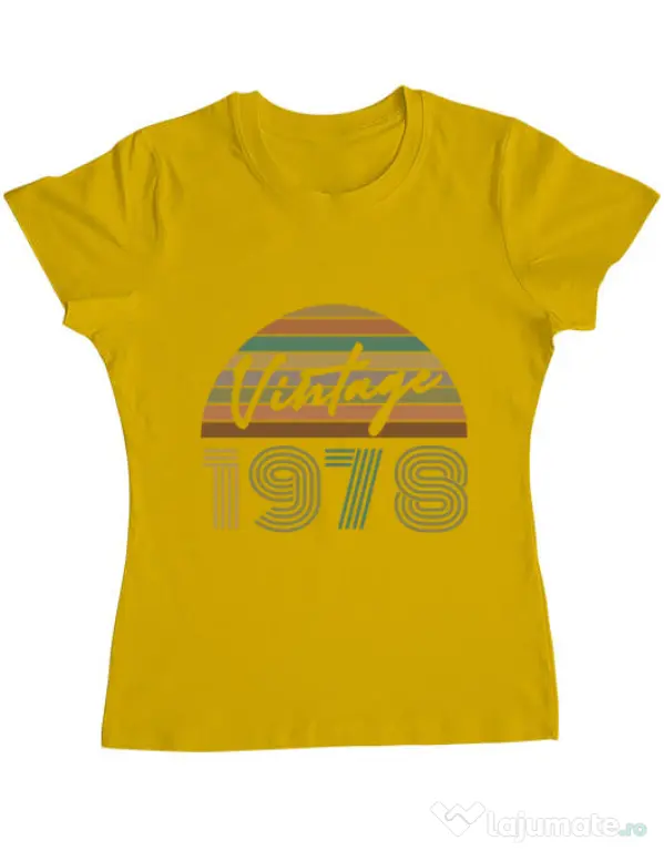 Tricou ADLER dama Vintage 1978 Galben
