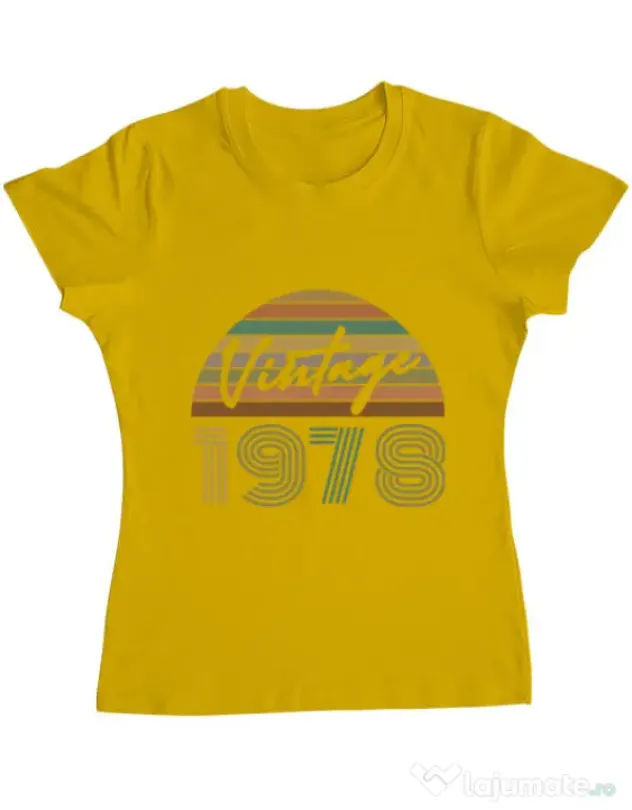 Tricou ADLER dama Vintage 1978 Galben