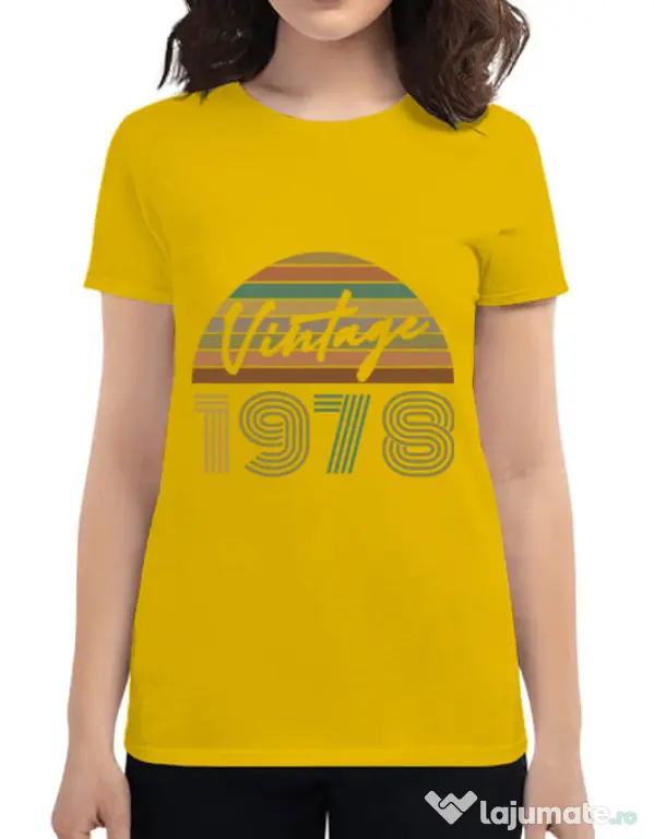 Tricou ADLER dama Vintage 1978 Galben
