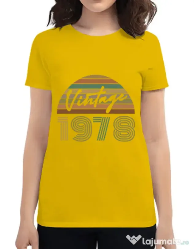 Tricou ADLER dama Vintage 1978 Galben
