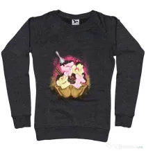 Bluza ADLER dama sweet ice cream lettering Negru melanj