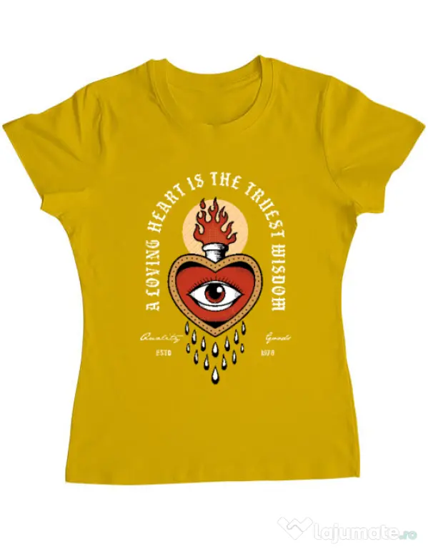 Tricou ADLER dama Burning Heart Galben