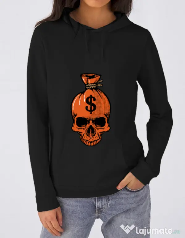 Hoodie dama cu gluga Sack Negru