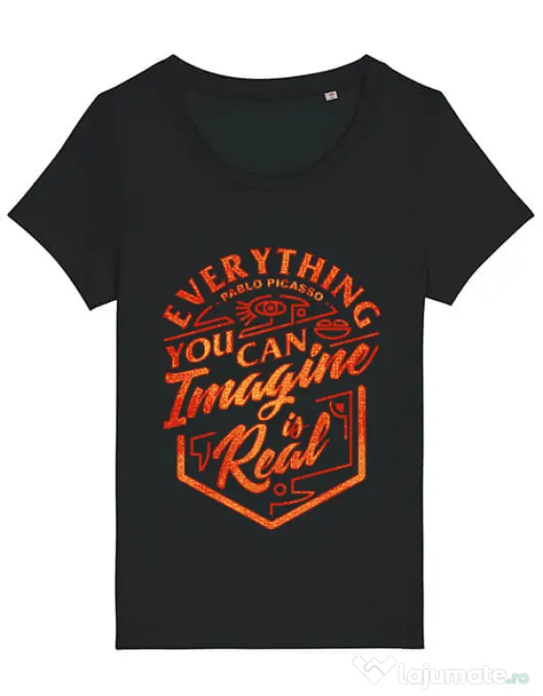 Tricou STANLEY STELLA dama Everything You Can Imagine is Real Negru