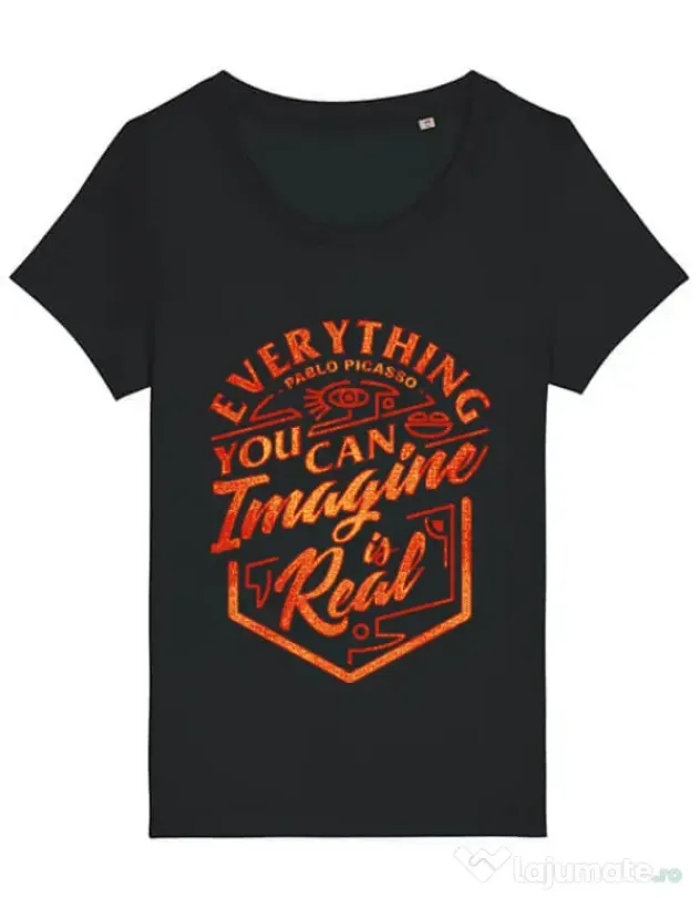 Tricou STANLEY STELLA dama Everything You Can Imagine is Real Negru
