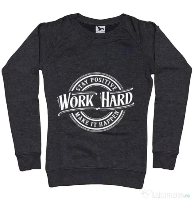 Bluza ADLER dama Work Hard Negru melanj