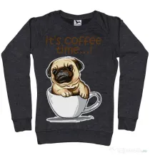 Bluza ADLER dama Its Coffee Time Negru melanj