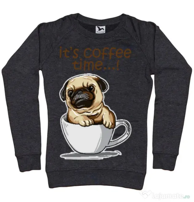 Bluza ADLER dama Its Coffee Time Negru melanj