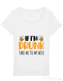 Tricou STANLEY STELLA dama Take me to my wife Alb