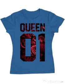 Tricou ADLER dama Flower queen Albastru azuriu
