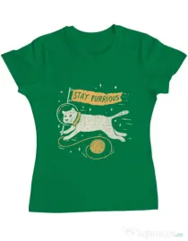 Tricou ADLER dama Stay Furrious Verde mediu