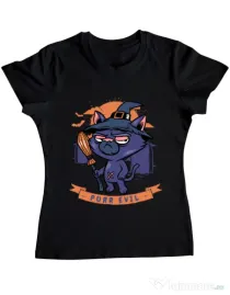 Tricou ADLER dama Purr halloween Negru