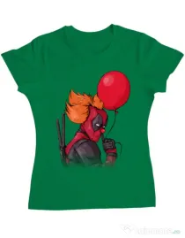 Tricou ADLER dama IT is Deadpool Verde mediu