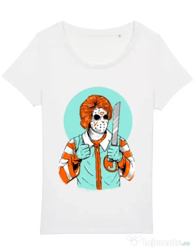 Tricou STANLEY STELLA dama Clown killer Alb