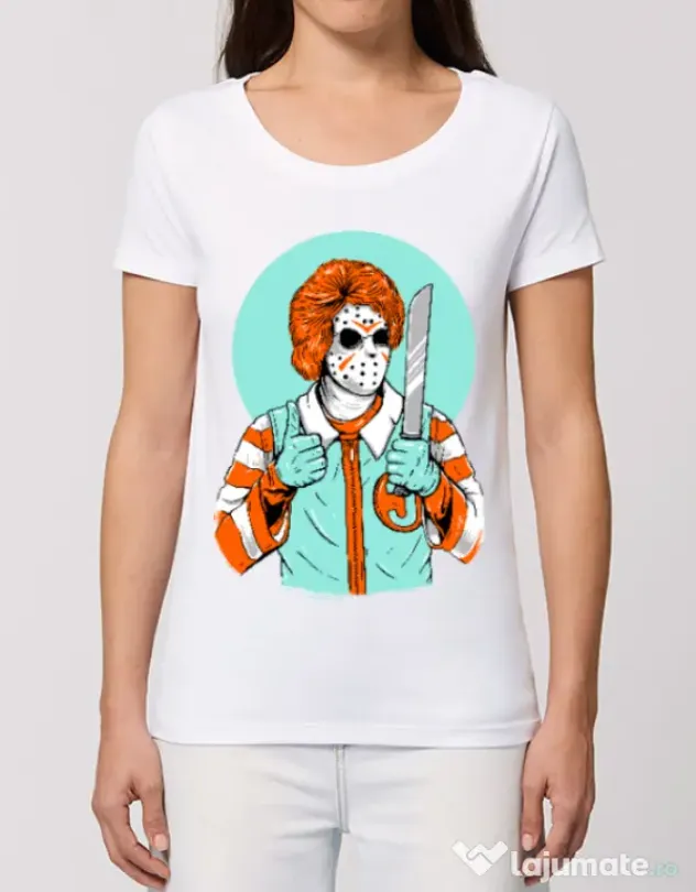 Tricou STANLEY STELLA dama Clown killer Alb