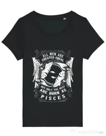 Tricou STANLEY STELLA dama The best men are born as Pisces Negru